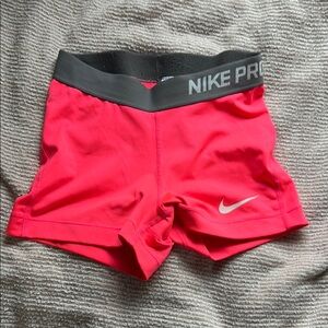 Nike Pink Athletic Shorts Moisture-Wicking Compression